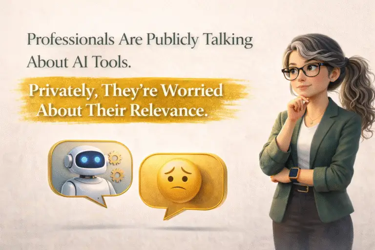 Professionals Are Publicly Talking About AI Tools. Privately, They’re Worried About Their Relevance.